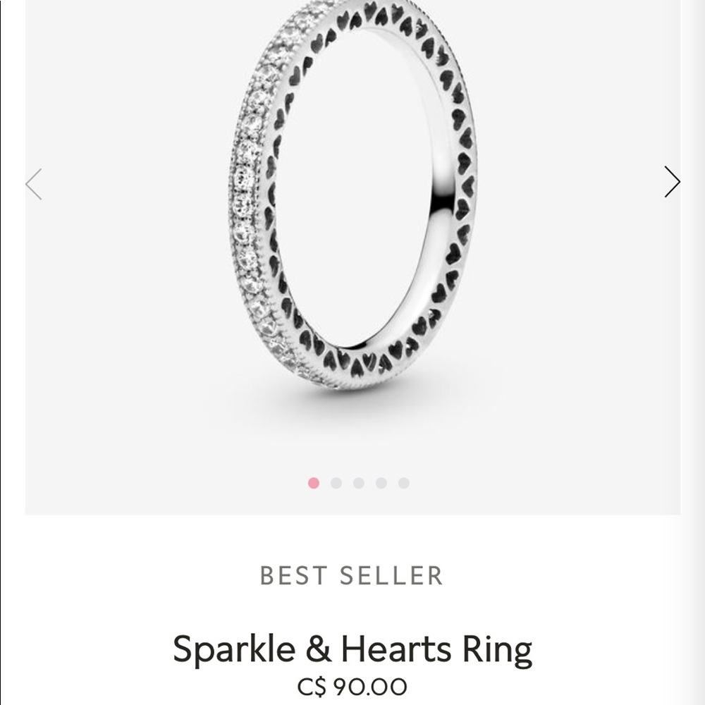PANDORA size 52 Sparkle and Hearts Ring